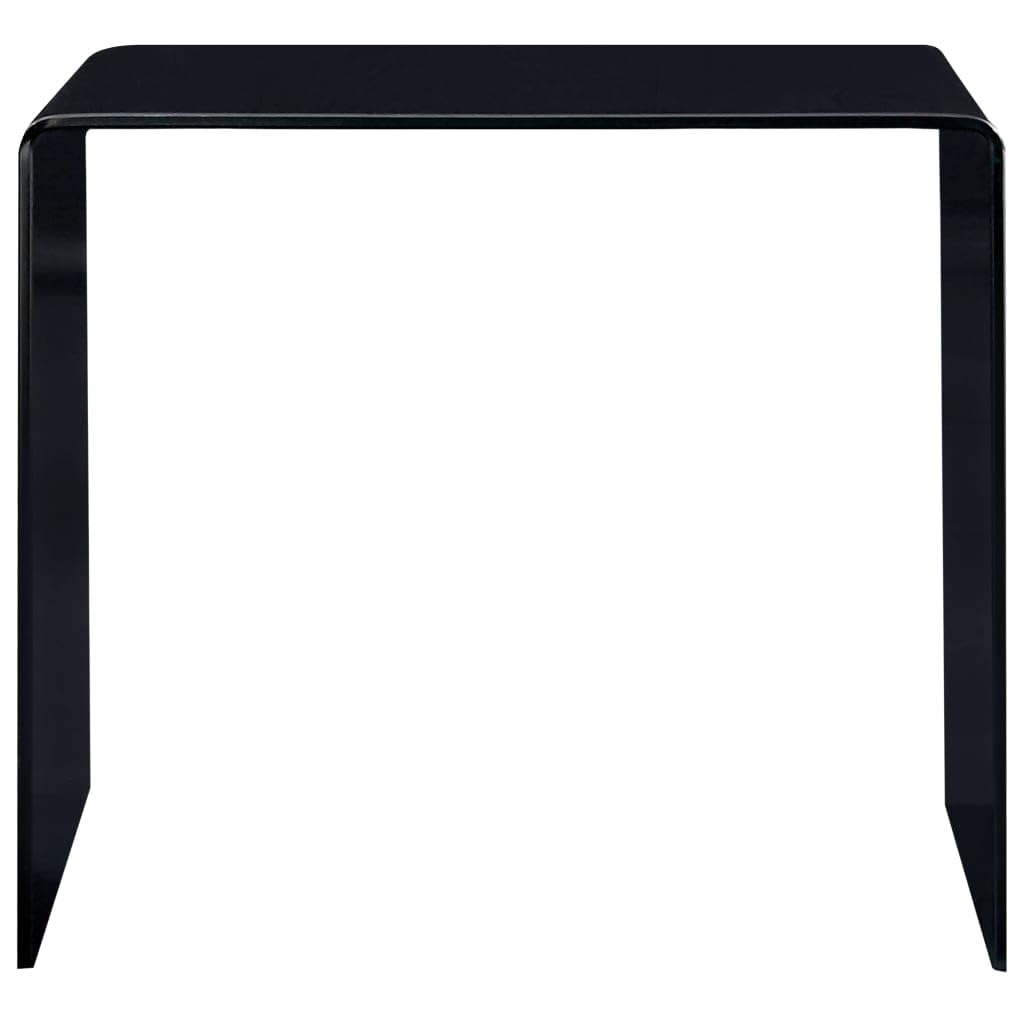 Stolik kawowy, czarny, 50 x 50 x 45 cm, szkło hartowane, stolik kawowy, stolik do salonu, sofa
