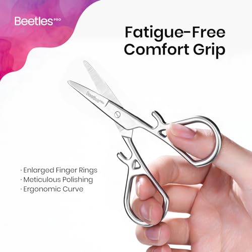 Image of Beetles Pro Curved Cuticle Scissors-Multi-Purpose Premium Stainless Steel Nail Scissors for Nail Paper Forms Stickers False Tips Manicure Art Tool Extra Sharp Blades Cuticle