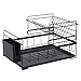 Stojak Na Naczynia 2 Tier Z Tacą Ociekową, Naczynie Ze Stali Nierdzewnej, Stojak Na Sztućce Na Talerze Do Kuchni - 48 X 29.5 X 27Cm (Kolor: Czarny)