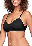 Warner's Women's No Side Effects Underarm and Back-Smoothing Comfort Wireless Lift T-Shirt Bra RN2231A, Black, XL