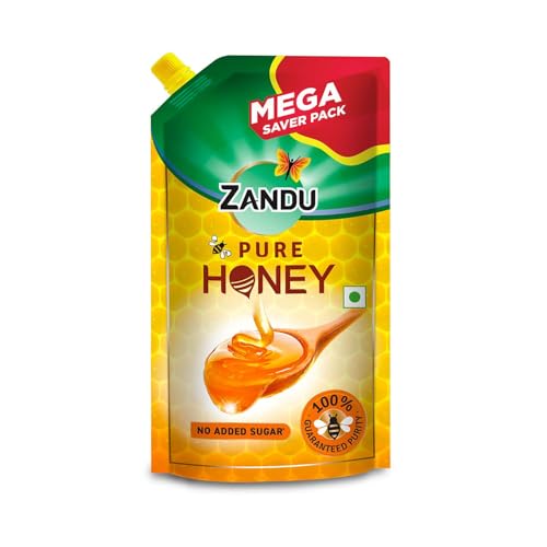 Image of Zandu Pure Honey 750gm Pouch Pack- Unbreakable, Easy to Pour, Travel Friendly,Guaranteed Purity, No Added Sugar, German Lab tested for Adulteration, 500+ Quality Tests