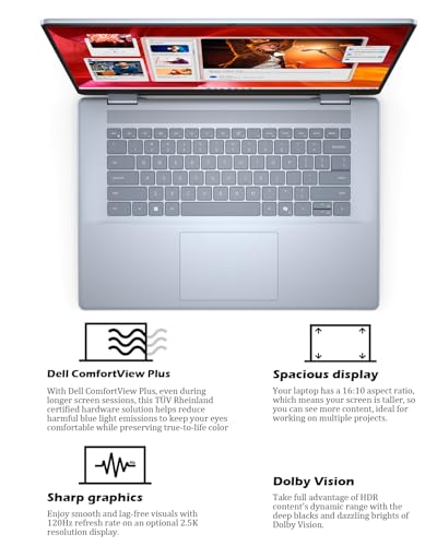 Image of Dell Inspiron 16 Plus 7640 Laptop Computer - NVIDIA RTX 4060, 16 inch 2.5K 120Hz Anti-Glare Display, Intel 16-Core Ultra 7 155H, Backlit KB, AI Copilot, Win 11 Pro, 64GB RAM, 4TB SSD