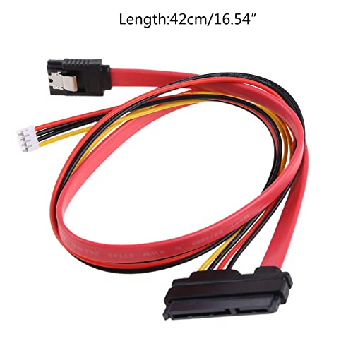 Cable extensión SATA 22 pines macho a hembra rojo 42 cm miniatura 5
