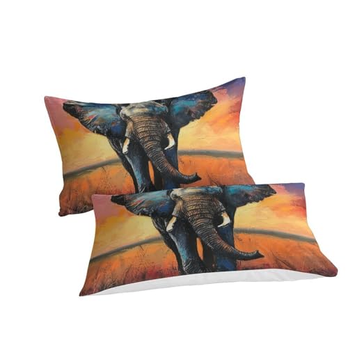 Housse de couette éléphant 3D 140x200 parure de lit microfibre enfant fermeture éclair