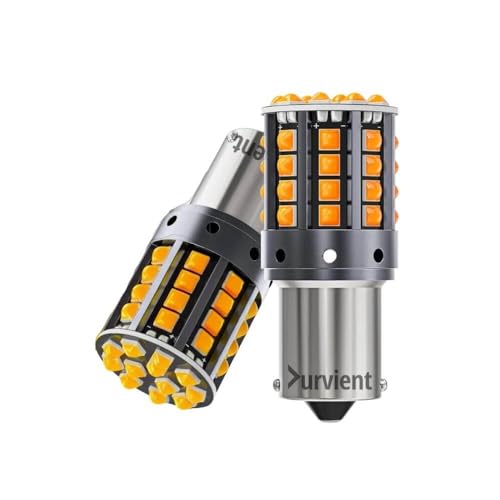 Image of com Bright 44SMD BAU15S PY21W 1156 150 Cross /Angled Pin LED for Car Bike Turn Signal Indicator (1 Pair, Amber)