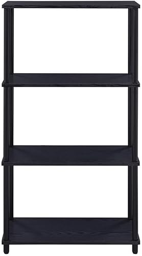 Miniatura 7 de Acme Nypho - Estantería rectangular con 4 estantes de madera con marco de metal, color negro