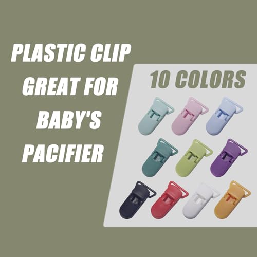 Image of 20-Pack Pacifier Clip Replacement Ends - BPA-Free Plastic Fasteners for DIY Baby Crafts, Sewing Bibs & Blankets Straps (3 /4 Inch, 10 Color)
