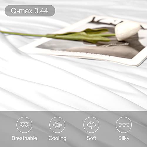 Image of LLanCL Cooling Blankets for Hot Sleepers - Cool Like Ice Cream Lightweight Blanket for Summer with Double Side Cold, Cooling Comforter, Quilt, Fabric for Bed (Queen Size 79 inch x 91 inch White)