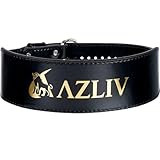 AZLIV トレーニングベルト AZ9 筋トレベルト パワーベルト アズリブ 8mm本革仕様 最上級モデル (ブラック, L)