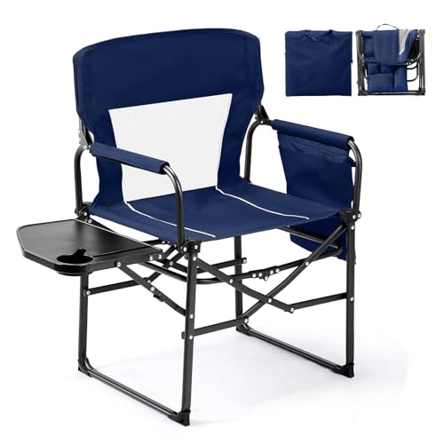 VINGLI Camping Chairs, Directors Chair, Camping Chair with Side Table & Carry Bag，Heavy Duty...