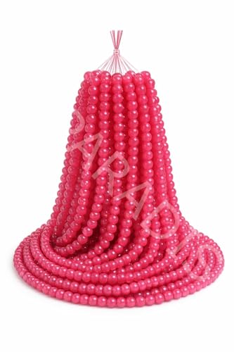 Image of SS Paradise 8mm Glass Beads (6 Colors 300 Pieces) for Jewellery Making | Round Loose Beads Strands for Necklace, (Set 3)