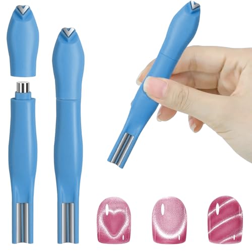 WOKOTO 1Pcs 3 in 1 Light Blue Cat Eye Nail