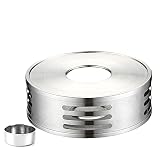GProME Stainless Steel Teapot Warmer,Tea Trivet, Metal Teapot Heater with Tealight Holder, Coffee Te