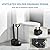 Sellemer Toilet Brush and Plunger Set, Curved Design Head for Deep Cleaning, Heavy Duty Toilet Bowl Brush and Plunger Combo with Holder for Bathroom Cleaning, Black, 1 Pack