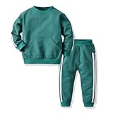 Moyikiss Studio Unisex Tracksuit Baby Boys Girls Clothes Cotton Long Sleeve Zipper Sweatshirt Jacket and Pants (Green, 100/3Years)