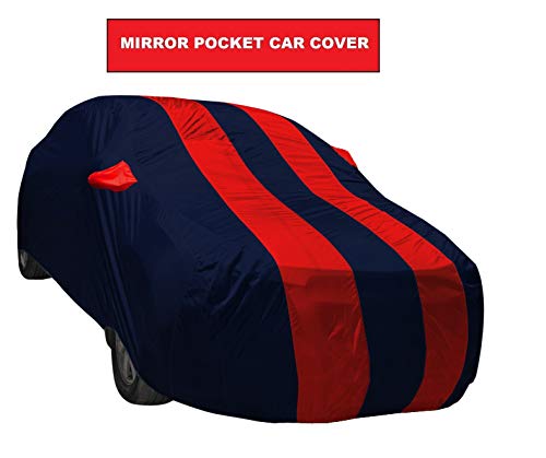 Image of Auto Hub Car Cover Compatible with Maruti A-Star with Weather Proof, Mirror Pocket, Triple Stitched, A-Star Car Cover- Navy-Red