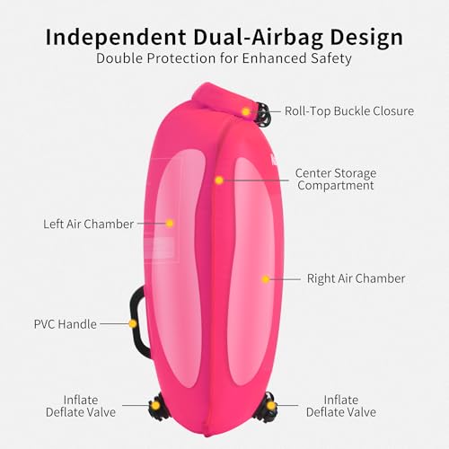 Image of Naturehike 18L Waterproof Dry bags-Roll Top Waterproof Swimming Buoy with Waterproof Phone Compartment, Outdoor Bags Keep Gear Dry for Hiking, Kayaking, Camping, Swimming, Boating(Pink)