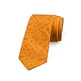 Ambesonne Necktie, Halloween Pumpkin Skull, 3.7', Orange