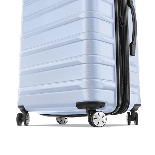 Image of Samsonite Omni 2: 24-Inch Medium Checked Hardside Luggage with 360 Spinner Wheels - Scratch Resistant Hardshell - TSA Lock - Expandable Polycarbonate Shell for Lightweight Travel - Pale Blue