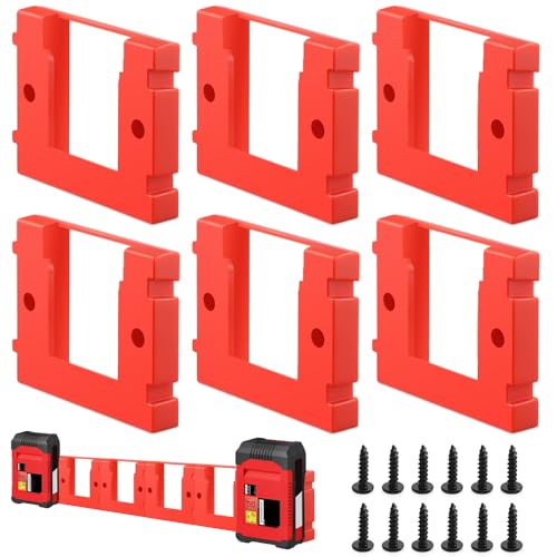 Aoreun 6 Pack Akkuhalter 18V Akku Wandhalterung Akku-Dockhalterung für Einhell Power X-Change inkl. Schrauben Akku-Aufbewahrungsgestell Akku-Dockhalterung Kompatibel mit Einhell PXC 18V Akkus