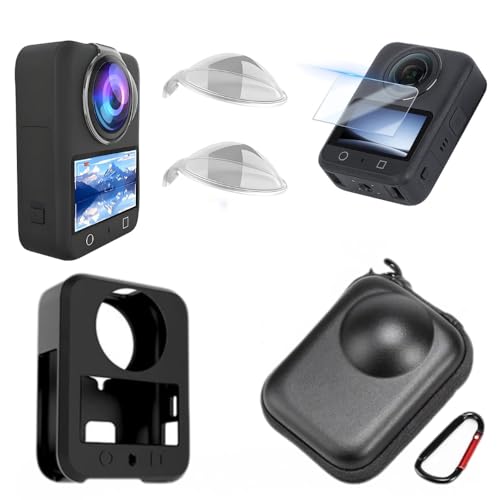 Image of Yantralay Combo Kit Compatible with D JI Os mo Action 360 Camera with Screen Guard, Lens Guard, Silicone Case & PU Protective Cover for Complete Camera Protection