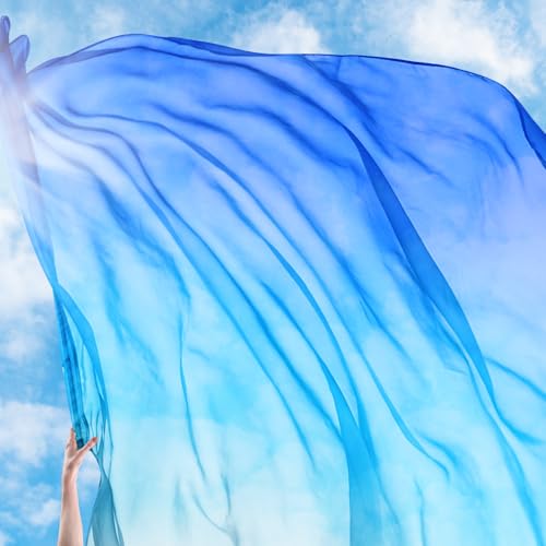 Image of Jecery 2 Pack Praise Dance Worship Flags, 35''x 55'', White Blue Navy Blue