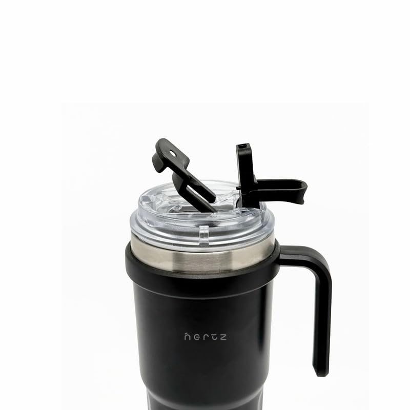 Image of NERTZ Groove Tumbler 600ml Stainless Steel Insulated | Double Wall Vacuum Bottle with Straw Lid & Wide Mouth Lid | Hot & Cold Bottle Leak Proof, BPA Free for Gym, Travel, Office