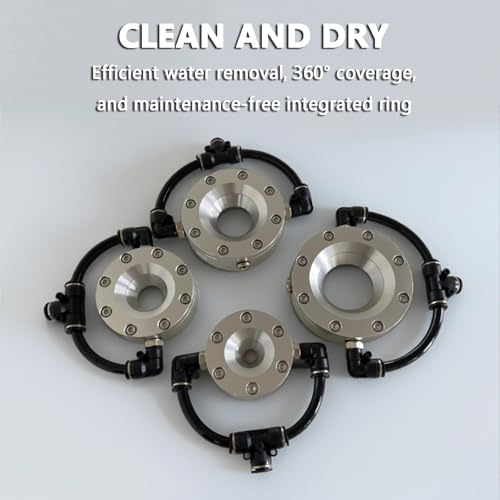 Soplador de cuchillas de aire de 360°, herramienta de secado de aluminio para tuberías y cables, se adapta a 8-20 mm de diámetro interior, compatible con compresores de aire