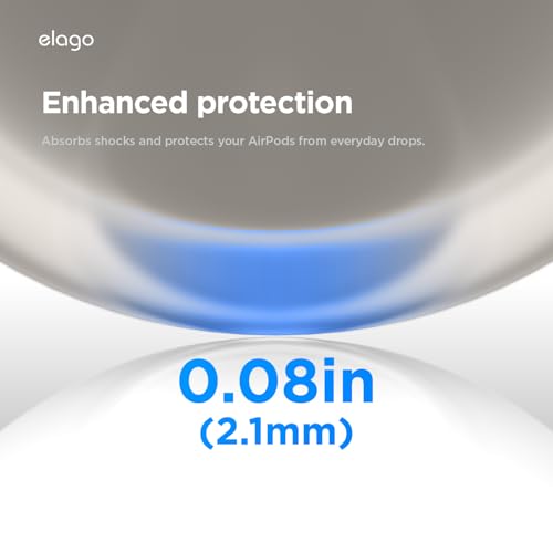 Image of elago Armor Case Compatible with AirPods Pro 3 Case - Carabiner Included, Supports Wireless Charging, Shock Resistant, Full Protection (Stone)