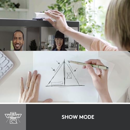 Brio 500 Webcam Full HD Correzione Luce, Show Mode, Microfono Riduzione del Rumore, Copertura Privacy, Streaming, Funziona con Microsoft Teams, Google Meet, Zoom, Cavo USB-C - Bianco - Webcam - Immagine 9
