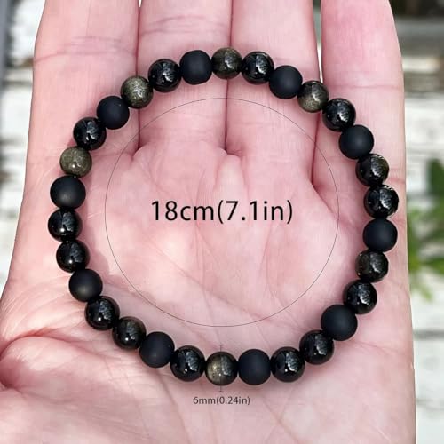 Natural Stone Triple Protection Beaded Bracelet for Men Women Adjustable Black Tourmaline, Black Onyx and Hematite Handmade Lucky Bracelet Feng Shui Jewelry Gift2