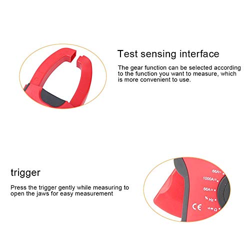 Image of Auto Range Digital Clamp Meter Industrial Multimeter AC DC Current Voltage Tester 600V Backlit Display for Electricians HVAC UT207