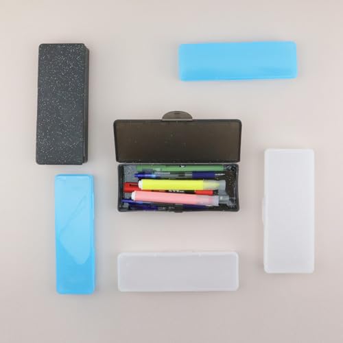Image of 4PCS Clear Containers Box with Hinged Lid and Snap Closure(White)
