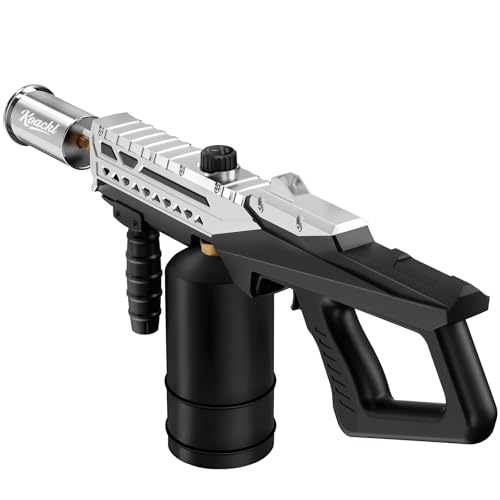 KOACKL Powerful Propane Torch Gun, Kitchen Torch with Adjustable Flame, Flamethrower Blow Torch Gun, Gas Welding Kits for BBQ, Searing Steak, Camping & Charcoal Torch Lighter(Tank Not Included)