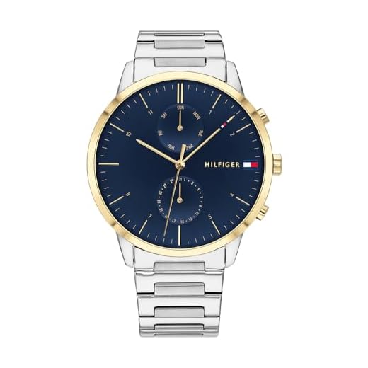 Tommy Hilfiger Reloj Analógico de Cuarzo multifunción para hombre con Correa en Acero Inoxidable plateada - 1710408