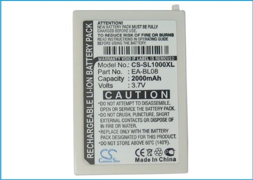 KML Battery for Sharp Zaurus SL-C1000 SL-C3000 SL-C3100 EA-BL08, Li-ion 3.70V 2000mAh
