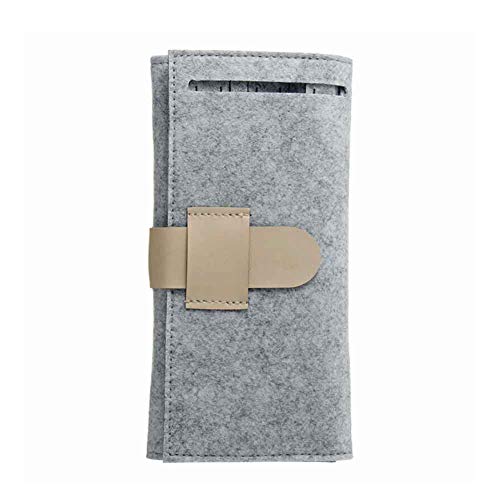 XHXseller Bolsa de Organizador de Joyas de Viaje Bolsa de Rollo de joyería Plegable Bolsa, Estuche de joyería Colgante para Collar, aretes, Anillos, Pulsera, Fieltro, Cuero de PU