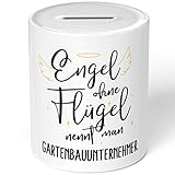 JUNIWORDS Spardose Sparbüchse, Engel ohne Flügel nennt Man Gartenbauunternehmer (5164148)