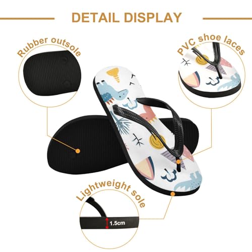 Mens Flip Flops Cute DinosaurSandal Flip Flops for Women Summer Beach Slipper 214B27022