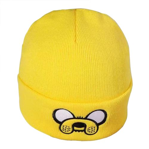 NNCEVM Beanie for Men Women Unisex Cuffed Yellow Beanies Embroidered Winter Beanies Hats Cartoon Designed Warm Skull Knit Hat Christmas Costume Beanie