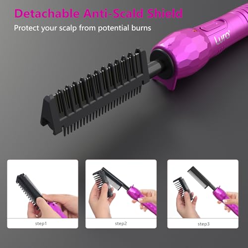 Peine eléctrico calentador LURA rosa para cabello miniatura 3
