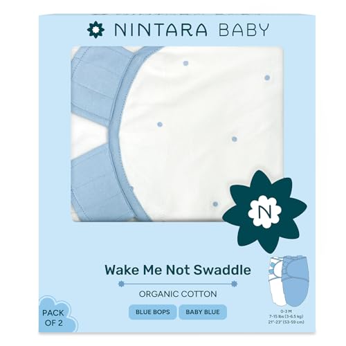 Image of NINTARABABY Swaddle Wrap for Newborns - Organic Cotton, 21 inch x 10 inch | Wake Me Not Swaddle with Baby-Safe Velcro, Ultra-Soft & Snug Sleep Sack, Breathable Swaddling Blanket, Gifts for 0-3 Months