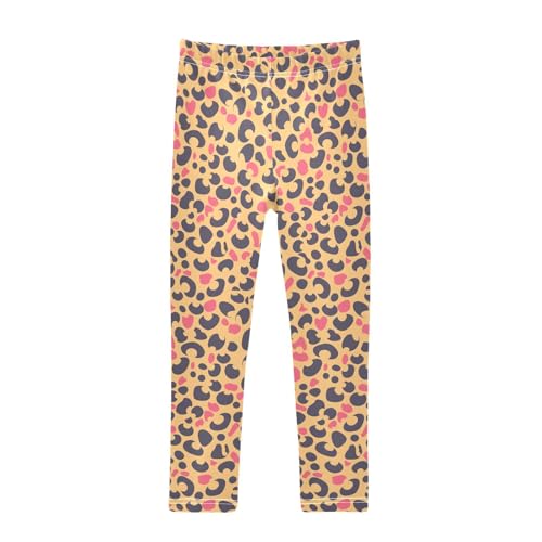 KLL Leopard Print Toddler Girls Athletic Leggings Soft Full Length Lounge Pants Gym - Main Image