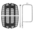 DELSbbq 7646 Cast Iron Grates and 65032 Grill Burner for Weber Q300 Q320 Q3000 Q3200 57060001 586002 Gas Grills, Replacement Parts for Weber 7584, 65032
