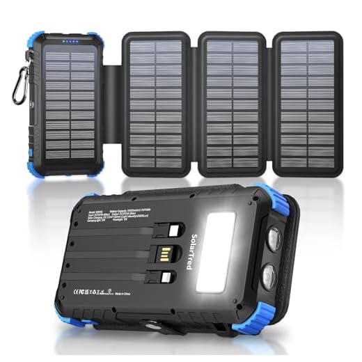 20000mAh Solar Power Bank with 4 Panels