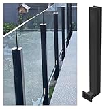 Edelstahl Glas Balustrade Pfosten für Innen- und Außentreppen Wandmontierte Seitenstützsäule 65cm Mittelsäule für Terrasse/Balkon Geländersystem