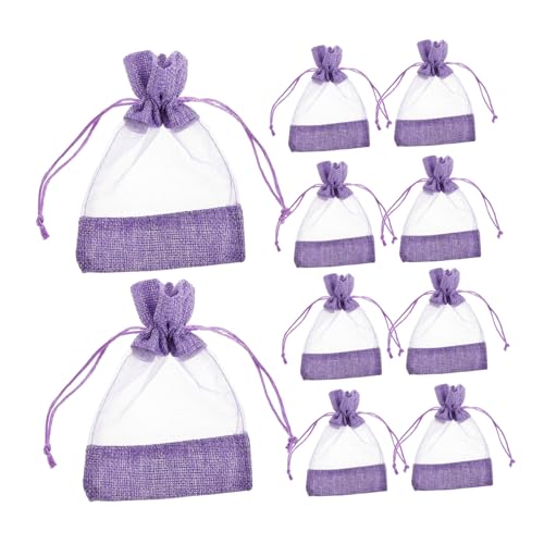 MUCKLILY 10pcs Lavender Sachet Bag Lavender Bags Sachet Container Purple Linen
