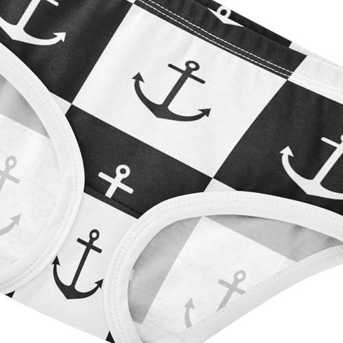 Black White Checkerboard Anchor Girls Underwear Toddler 2t Cotton Girl Panties Cute Florals Kids Briefs Undies4