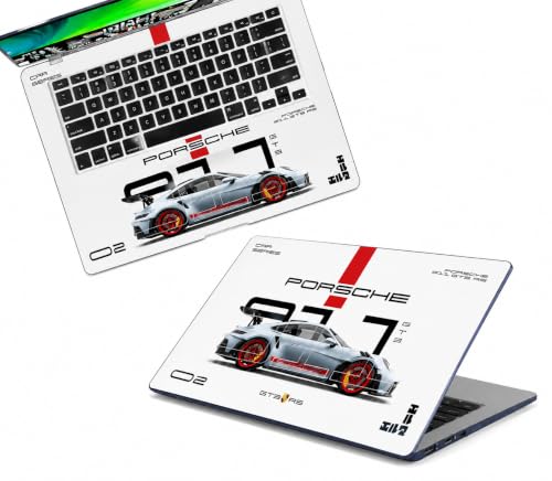 Image of PIXELARTZ Full Body Laptop Skins Sticker Laminated HD Quality Vinyl fits Upto 15.6 inches Compatible with Dell, Lenovo, Acer, HP, Asus -Self-Adhesive (Porsche GT3 RS)