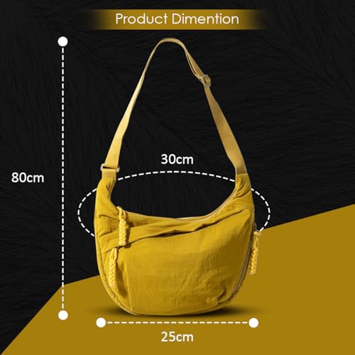 Image of Stvin Crossbody Travel Sling Bags for Women and Men, Crescent Shoulder Purse Bag with Zipper & Adjustable Strap, Half - Moon Shaped Waist Bag, Unisex Chest Bag - Nylon Fabric